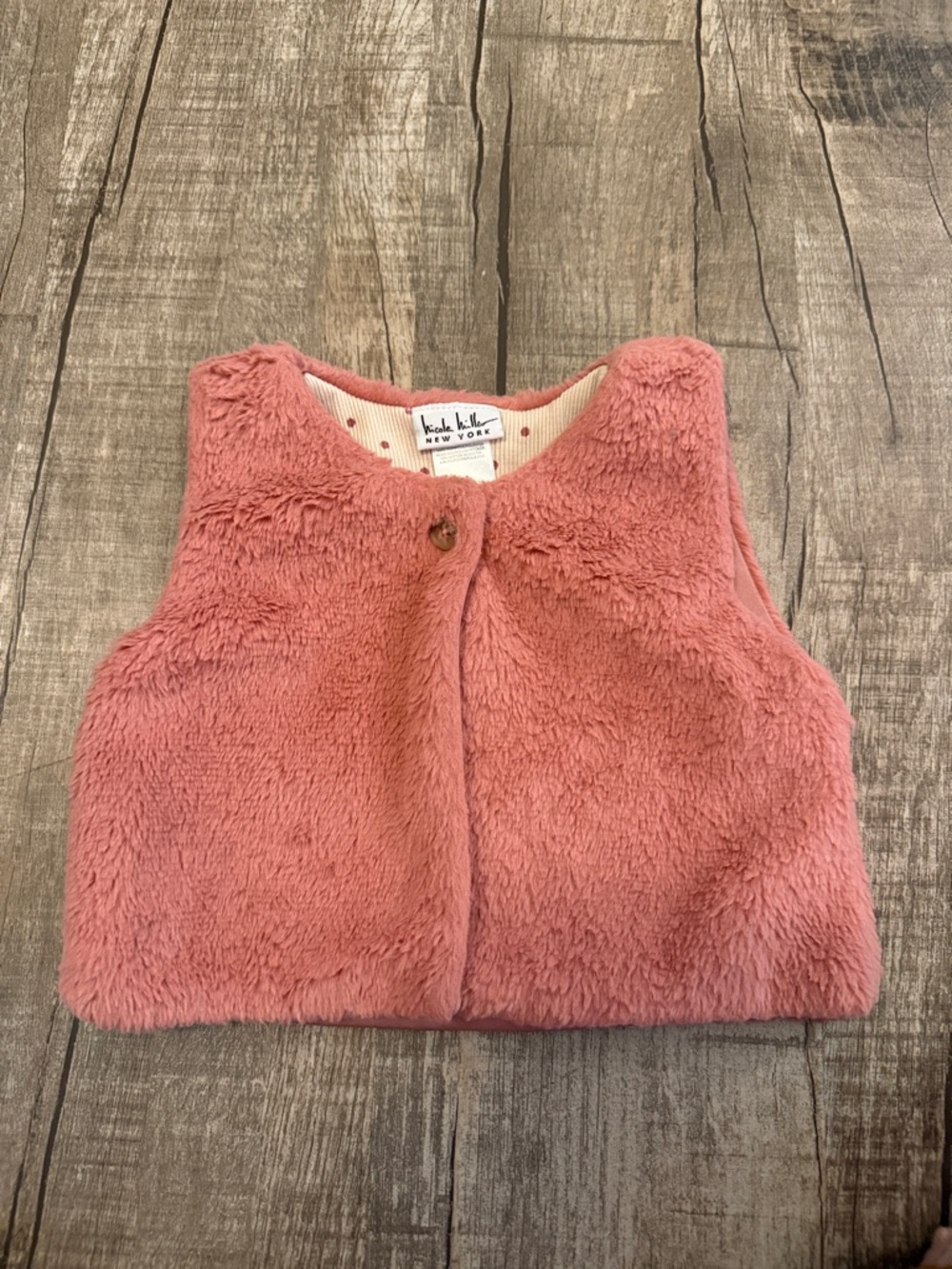 10/$10 Nicole Miller Girls Plush Vest in Dusty Rose Pink size 24 months